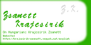 zsanett krajcsirik business card